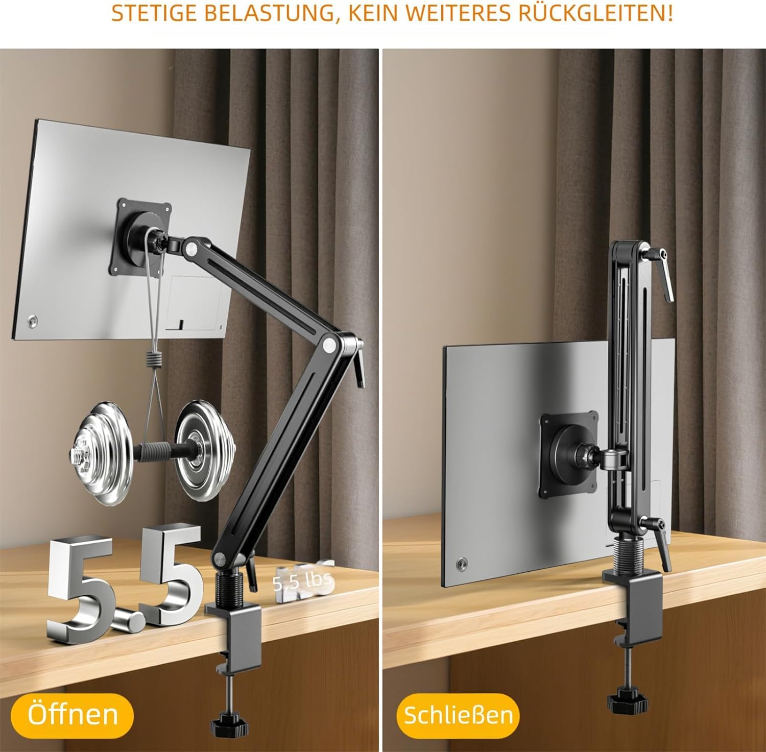 Tablet iPad Halterung Schreibtisch Magnetischer - Drehbare Basis 360 Grad Tablethalte VESA 75mm Schnellauslösung 4.7" 12.9" 15.6" 16" 17.3" und 18.5" Tragbarer Monitor Armhalter