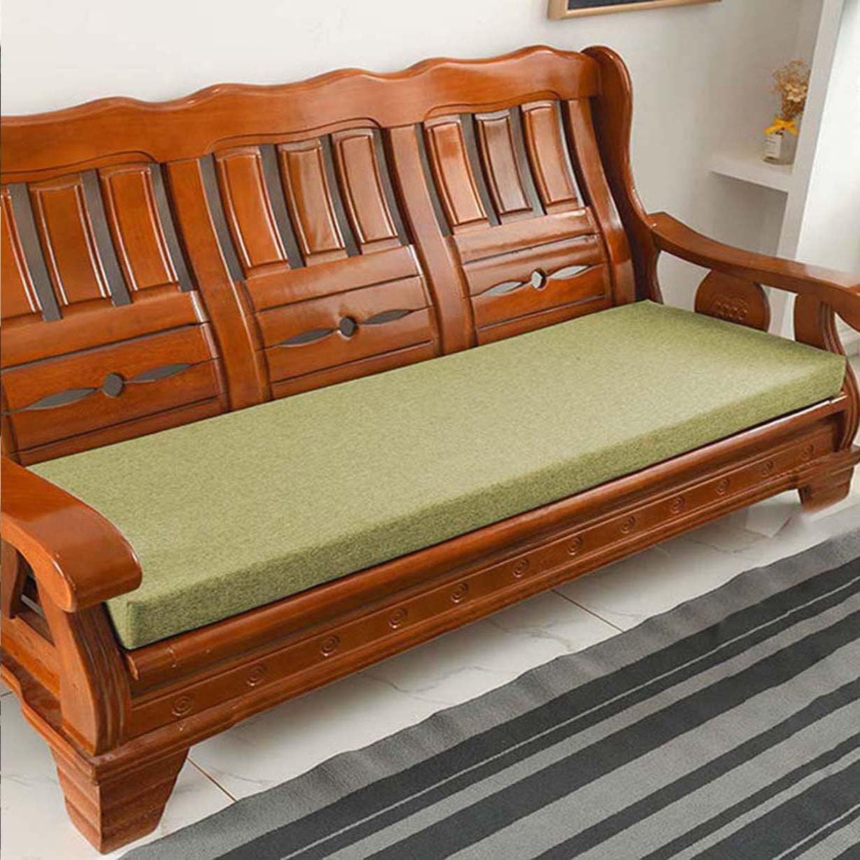 Coussin balancelle 3 places grand confort avec rembourrage épais vert