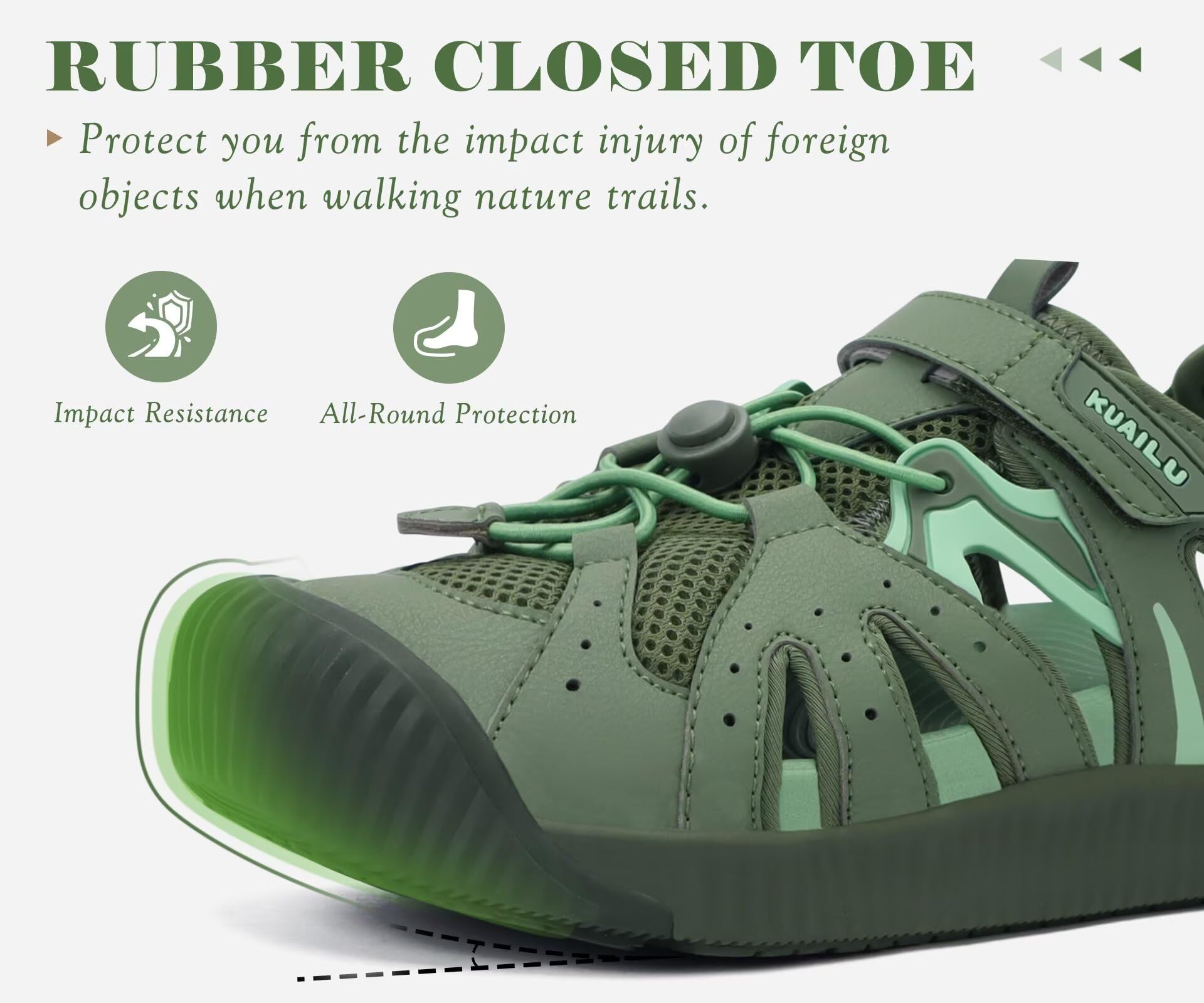 KuaiLu Damen Wander Sandalen Geschlossene Zehen Orthopädische Bequeme Polsterung Atmungsaktiv Sommer Sport Outdoor Strand Reise Verstellbare Fischersandalen Wasserschuhe
