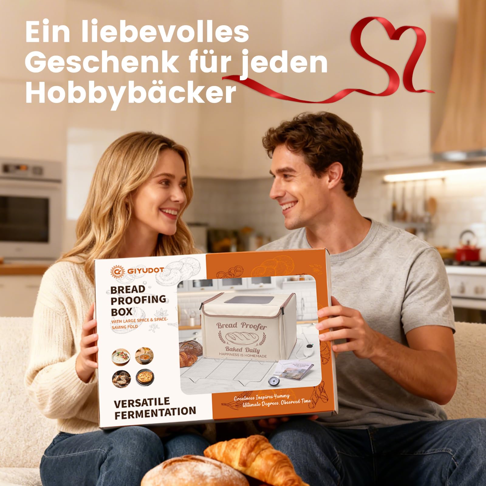 Faltbare Gärbox mit Temperaturregelung 20–40°C & 48h-Timer, Teiggärbox mit Metallregal und Hygrometer, ideal für Sauerteig, Brot, Pizza, Joghurt und Kombucha, Platzsparend & Präzise Kontrolle