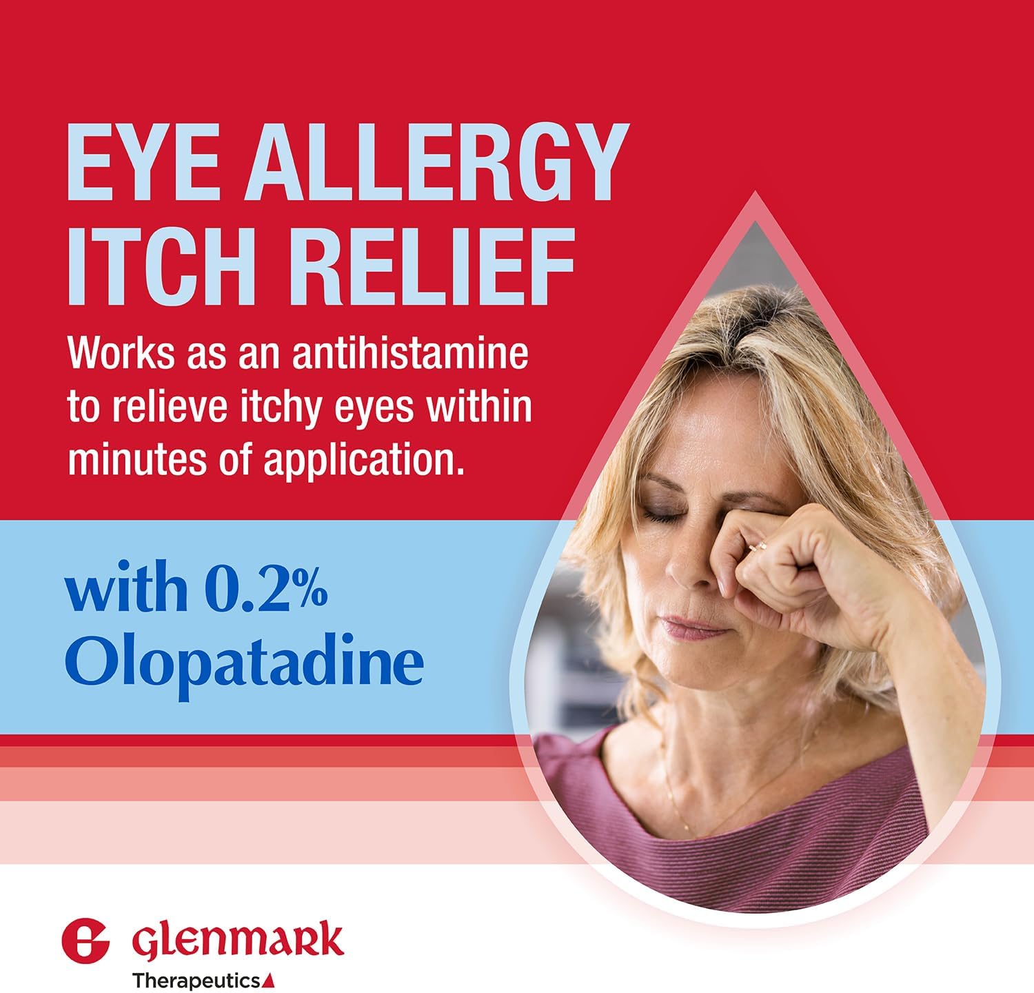 Glenmark Therapeutics Olopatadine Eye Drops for Allergies, Redness Relief, Antihistamine Eye Drops, Allergy Relief from Pet Dander, Pollen, Grass, Ragweed, Works in Minutes, Olopatadine HCl 0.2% 2.5ml - Image 5