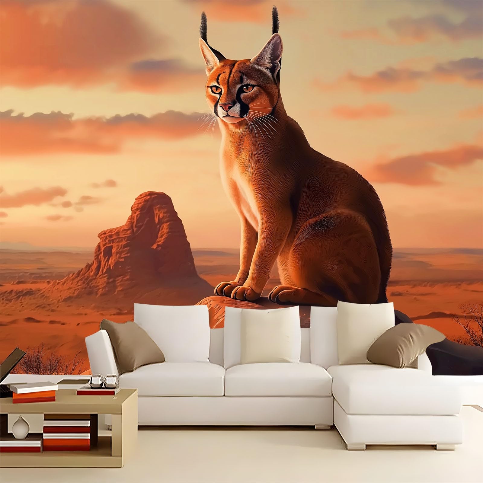 Tapeta murale pustynia zwierzę lew 250 x 175 cm sztuka nowoczesna plakat HD mural 3D fototapeta, salon sypialnia dom biuro tło dekoracja ścienna