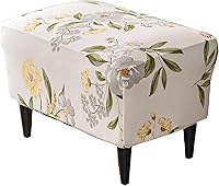 Vista 18 de KRFOONN Fundas otomanas elásticas rectangulares para reposapiés, cubiertas para taburete con estampado, funda otomana para taburete de pie