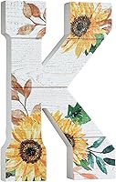 Vista 13 de COLLECTIVE HOME - Letras de madera de 10 pulgadas para decoración de pared, decoración del alfabeto de mesa de girasol, decoración de granja