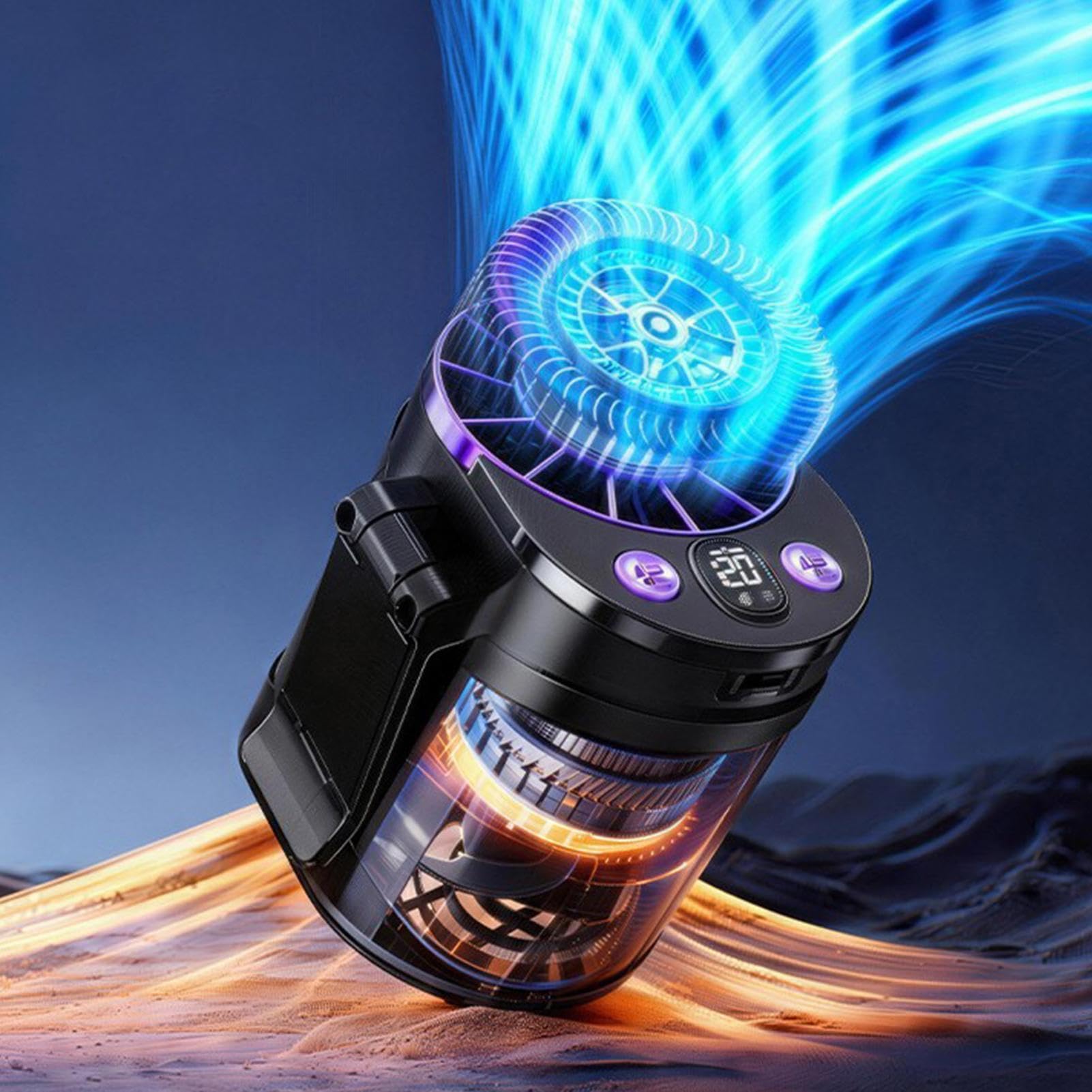Ventilatore a Clip Silenzioso Ricaricabile Display Digitale 100 Velocità | Ventilatore Personale Portatile Con Clip Per casa camera da ufficio scuola scrivania auto passeggino campeggio all'aperto