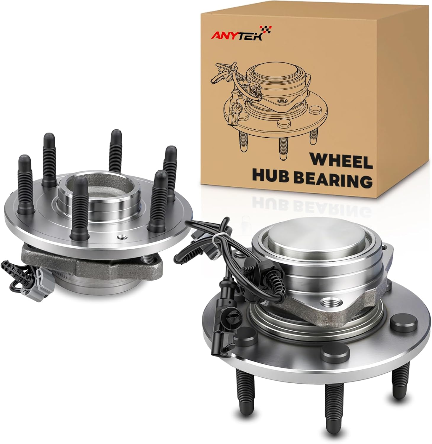 Anytek Front Left & Right Wheel Bearing and Hub Assembly For Chevrolet Avalanche & Silverado 1500 & Suburban 1500 & Tahoe2007-2014 For GMC Sierra 1500 Yukon for Cadillac Escalade 2007-2014