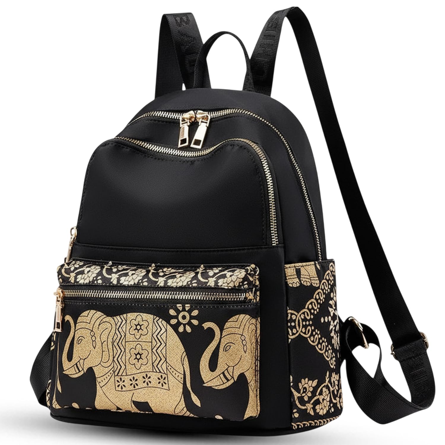 Ethnic Style Waterproof Oxford Backpack | Ladies Fashion Travel Canvas Bag | Large Capacity Nylon Collage Bagpack | Girls Printed Laptop Backpack-image-11