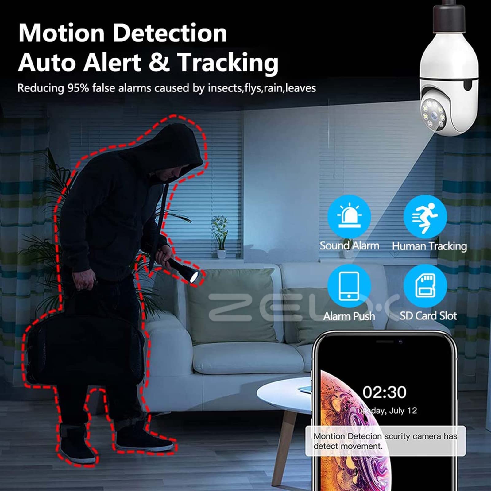 Caméra de sécurité ptz 2K E27 ampoule caméra de sécurité intérieure 1080P Surveillance vidéo moniteur à domicile pleine couleur Vision nocturne humanoïde suivi soins Cam S'adapter à n'importe quel env