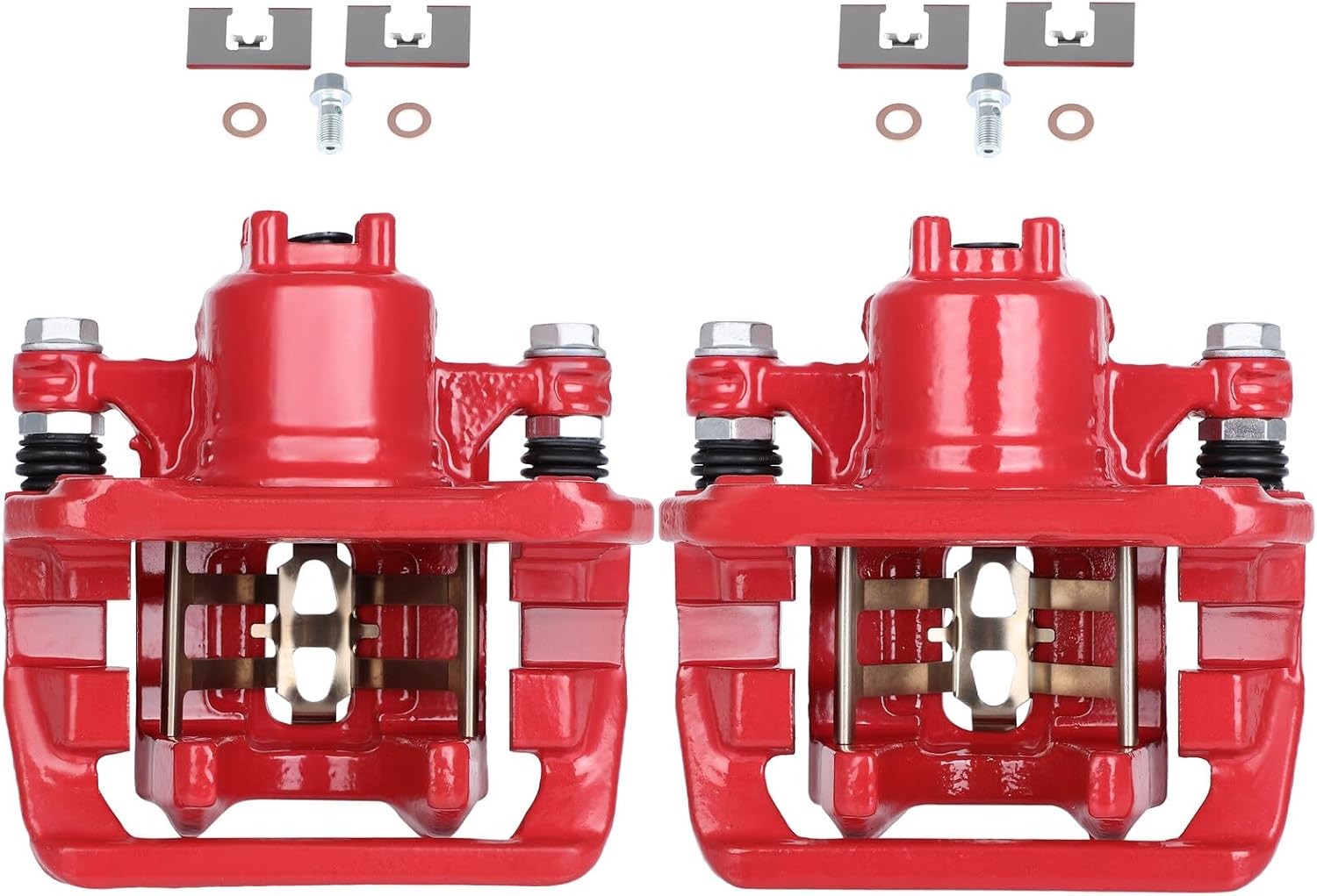 INEEDUP Rear Left & Right Disc Brake Caliper Assembly With Bracket 19B6886 19B6887 For Acura RDX 2013-2018,For Honda Crosstour 2012-2015,For Honda CR-V 2007-2016 Red