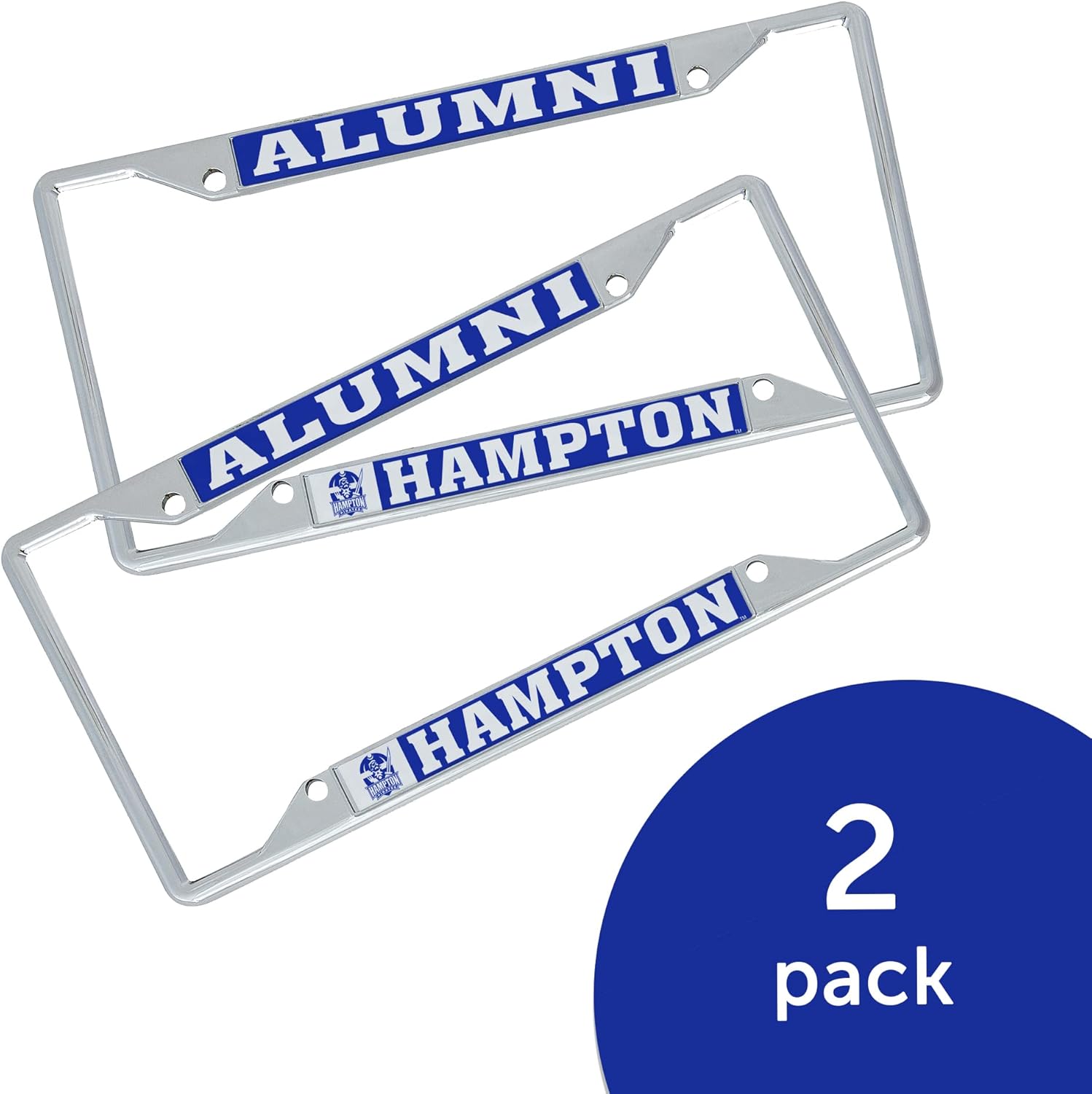 Desert Cactus Hampton University License Plate Frame Car Tag Holder for Front or Back of Car Officially Licensed Metal (Alumni 2-Pack)