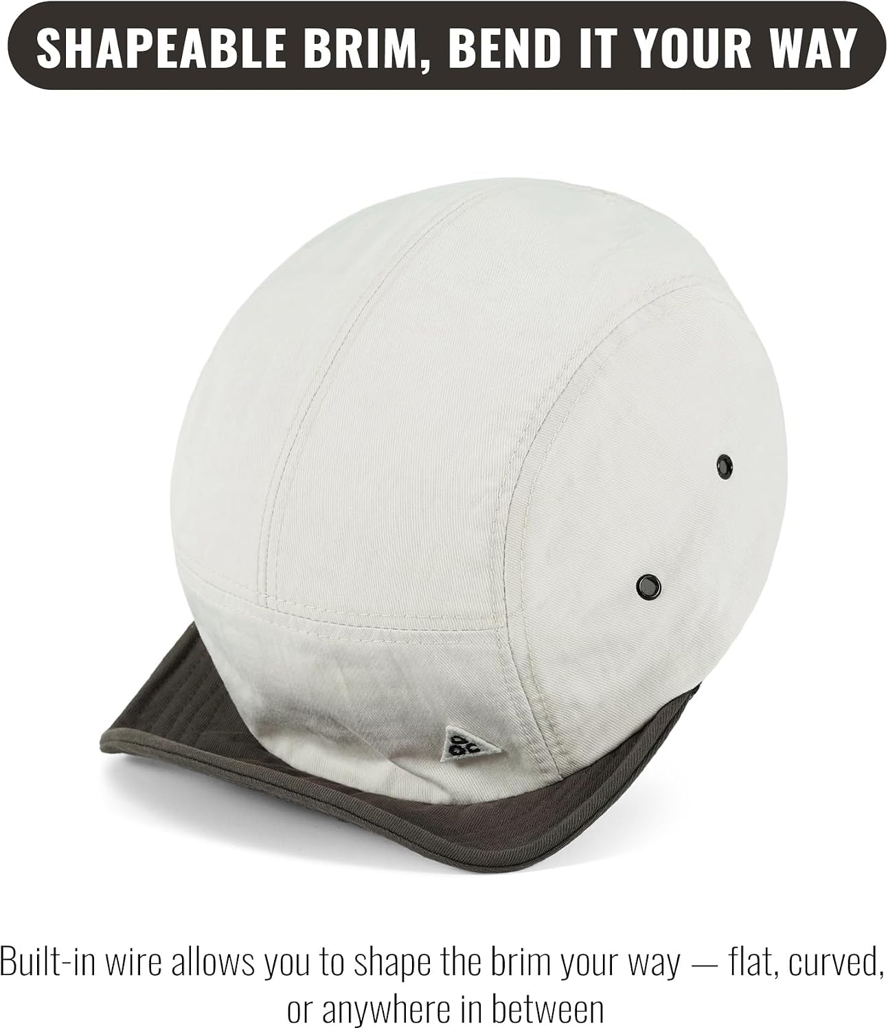 Clakllie Lightweight 5 Panel Short Brim Hat Two-Tone Flat Brim Baseball Cap image 3
