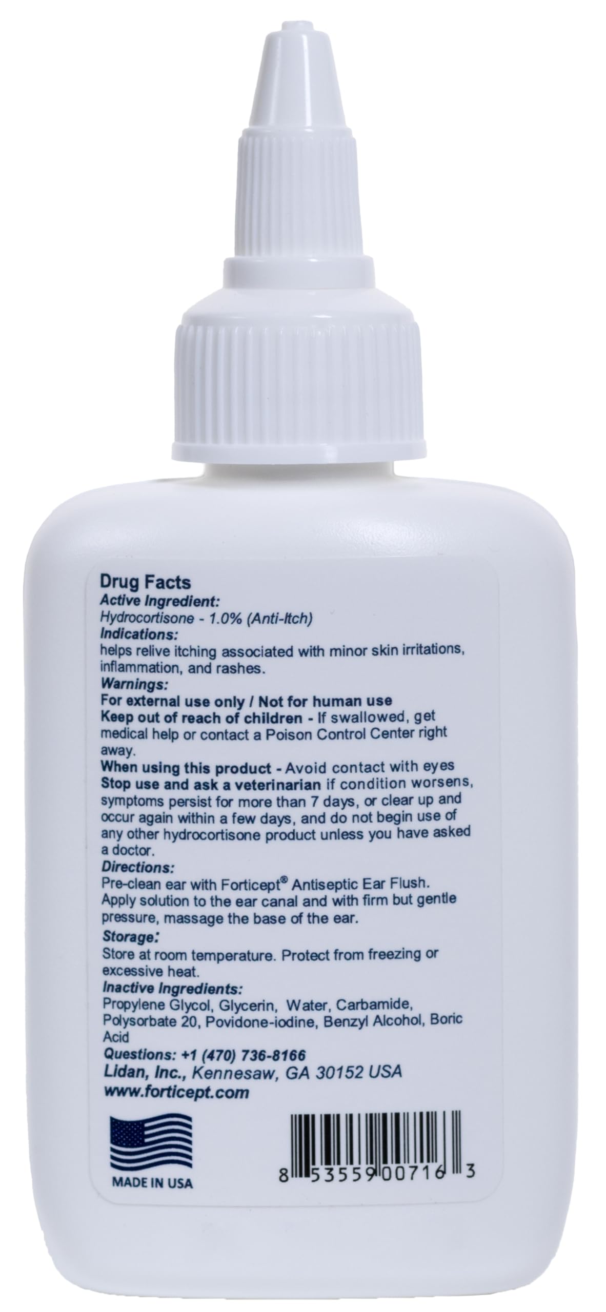 Forticept Dog and Cat Ear Infection Treatment, Dog Ear Drops with 1% Hydrocortisone 2 oz - image 8