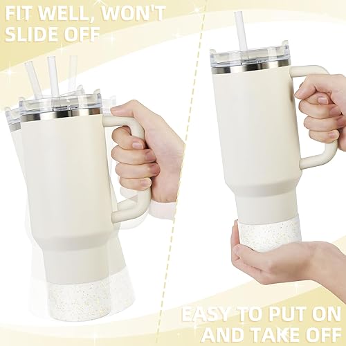 Miniatura 4 de Vmini Funda protectora de silicona con purpurina, compatible con vaso Stanley de 20 a 40 onzas y botella de agua Hydro Flask de 12 a 24 onzas y más