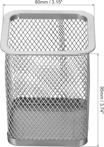 Miniatura 7 de PATIKIL Soporte de malla para bolígrafos, paquete de 2 soportes para lápices, cesta para lápices, organizador de casilleros de tazas, soporte