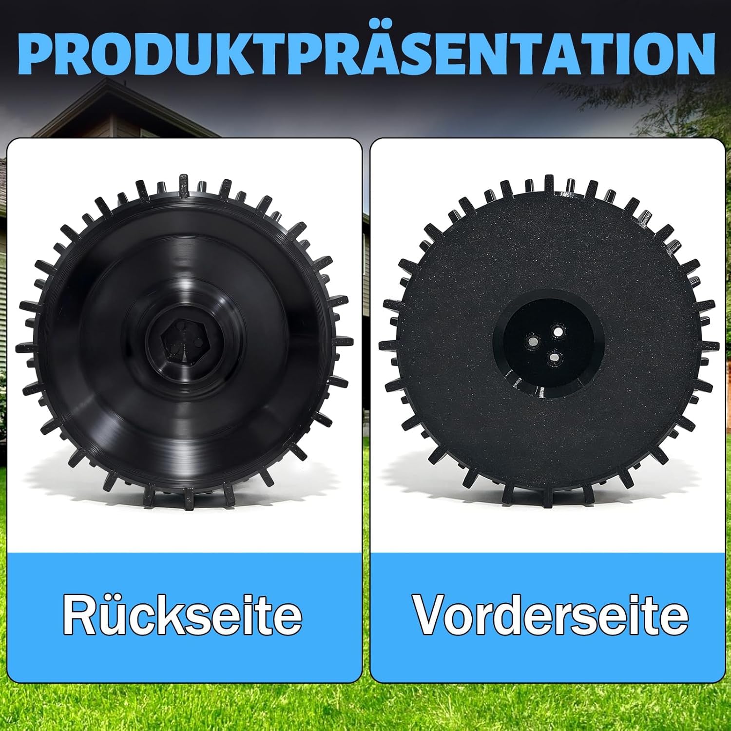 Antriebsrad Reifen Rad Ø183mm, 2 Stücke Mähroboter Antriebsräder, kompatibel mit Husqvarna Automower 105 305 308 Mähroboter 574465104