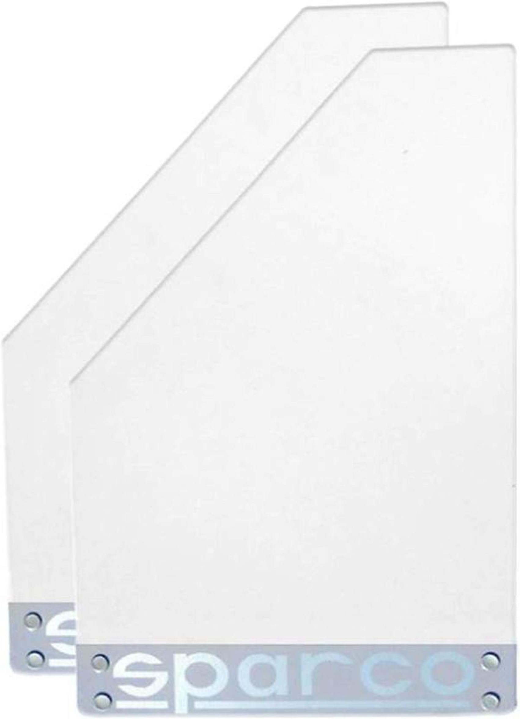 Adroitz AD-MUD-FLAP-WHT-ST2-SX4 Sparco Racing Style Rubberized Car Mudflaps for Maruti Suzuki SX4 (Set of 2, White)