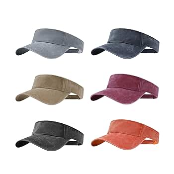 6Pack Sun Visor Adjustable Visor Hats for Women and Men