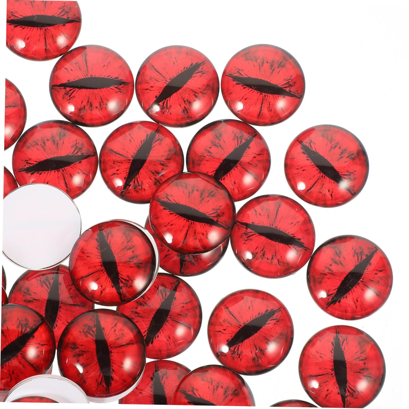 SHINEOFI Runde Glasaugen aus Glas, Rot, 25mm, 100 Stück für Bastelarbeiten
