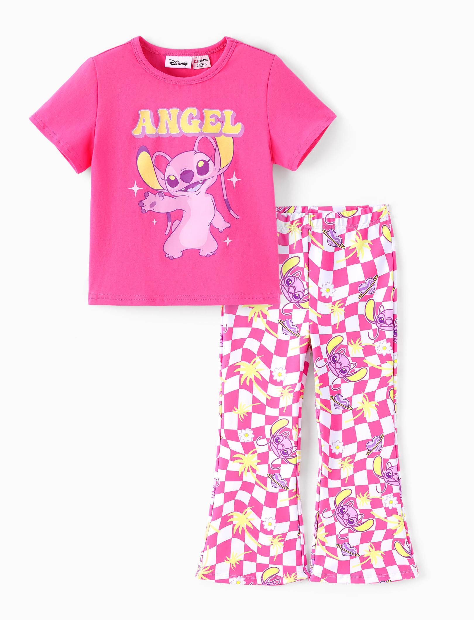 Disney Girls Outfits Long Sleeve Knot Front Shirt Flare Pants 2PC Clothes