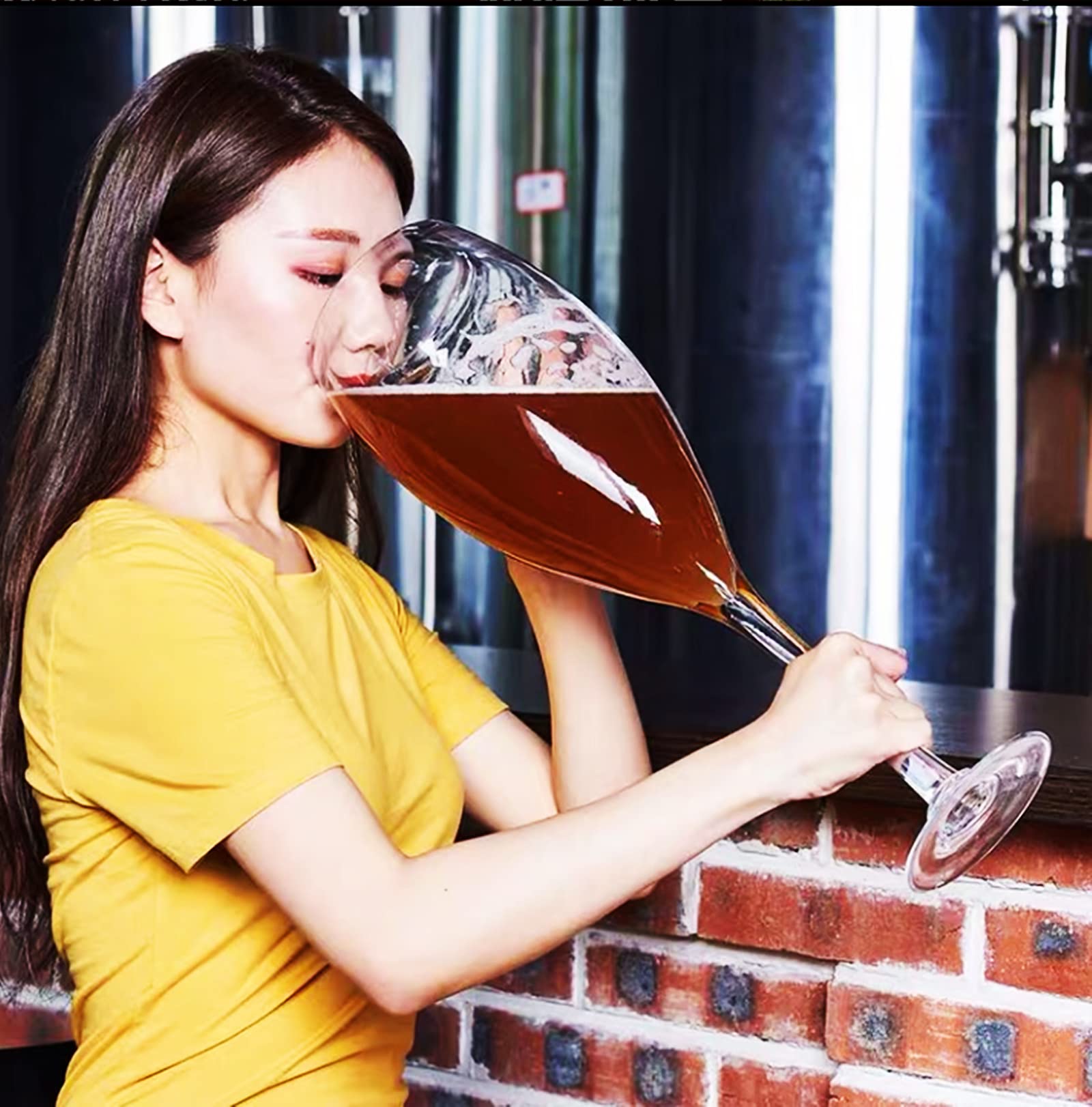 YUANXIN Olbrzymi Kieliszek do Szampana i Czerwonego Wina - Bardzo Szeroki do Piwa (3000ml)