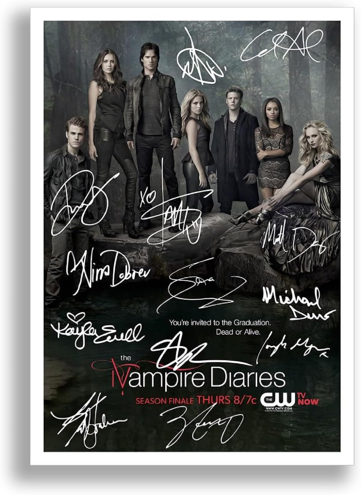 Mounted Gifts Trading The Vampire Diaries Cast Signed Autograph Signature A4 Poster Photo Print Photograph Artwork Wall Art Picture TV Show Series Season DVD Boxset Gift (A3 Poster Only) โ image 1