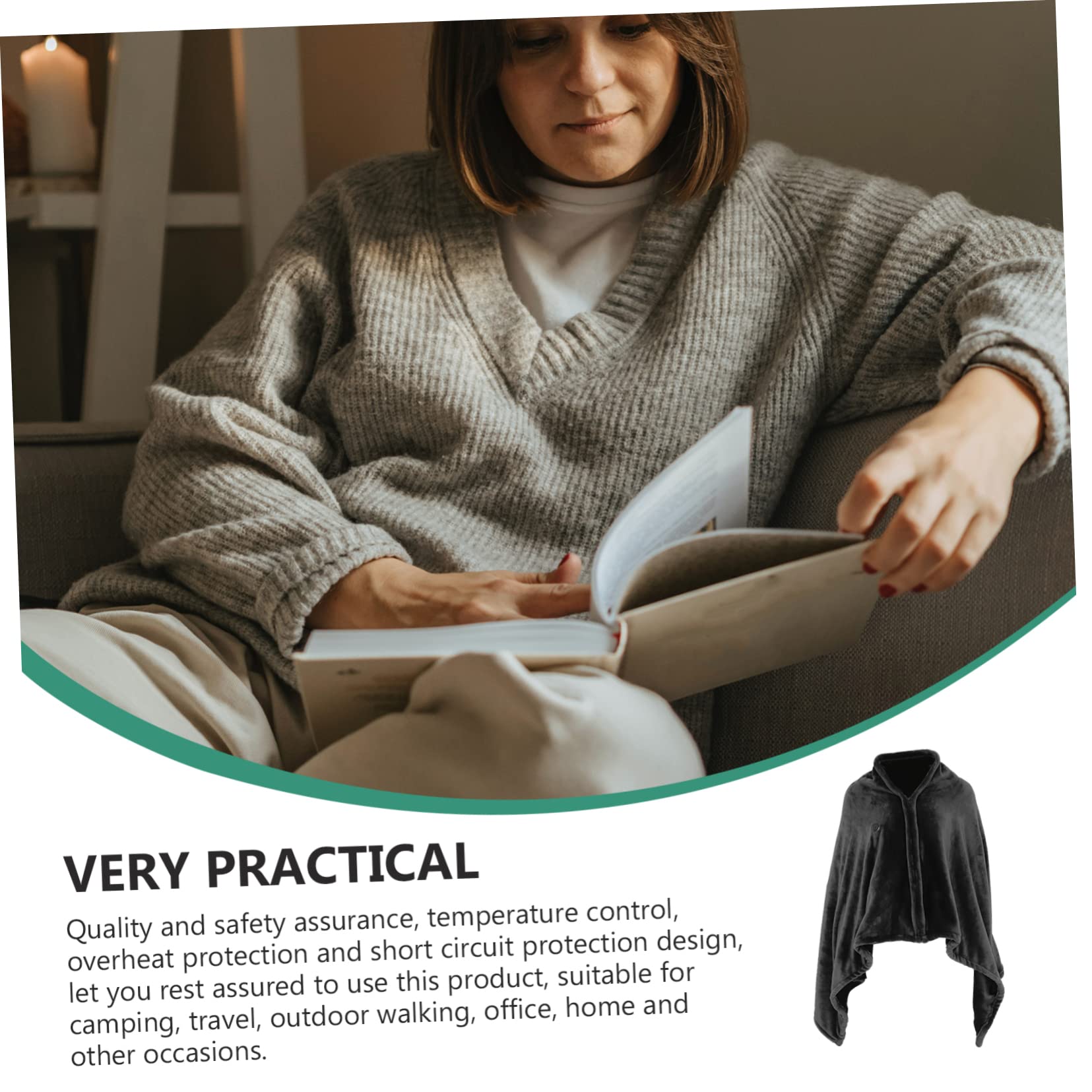1pezzi Coperta Elettrica Riscaldante Fleece Plaid Termico Portatile Per Casa e Viaggio Con Controllo Della Temperatura e Protezione Da Surriscaldamento