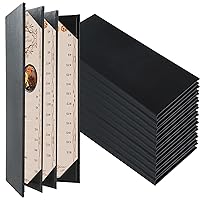 Vista 10 de Fundas de menú de 4.25 x 11 pulgadas, paquete de 5 soportes de cuero sintético negro para menú de restaurante, panel individual con esquinas
