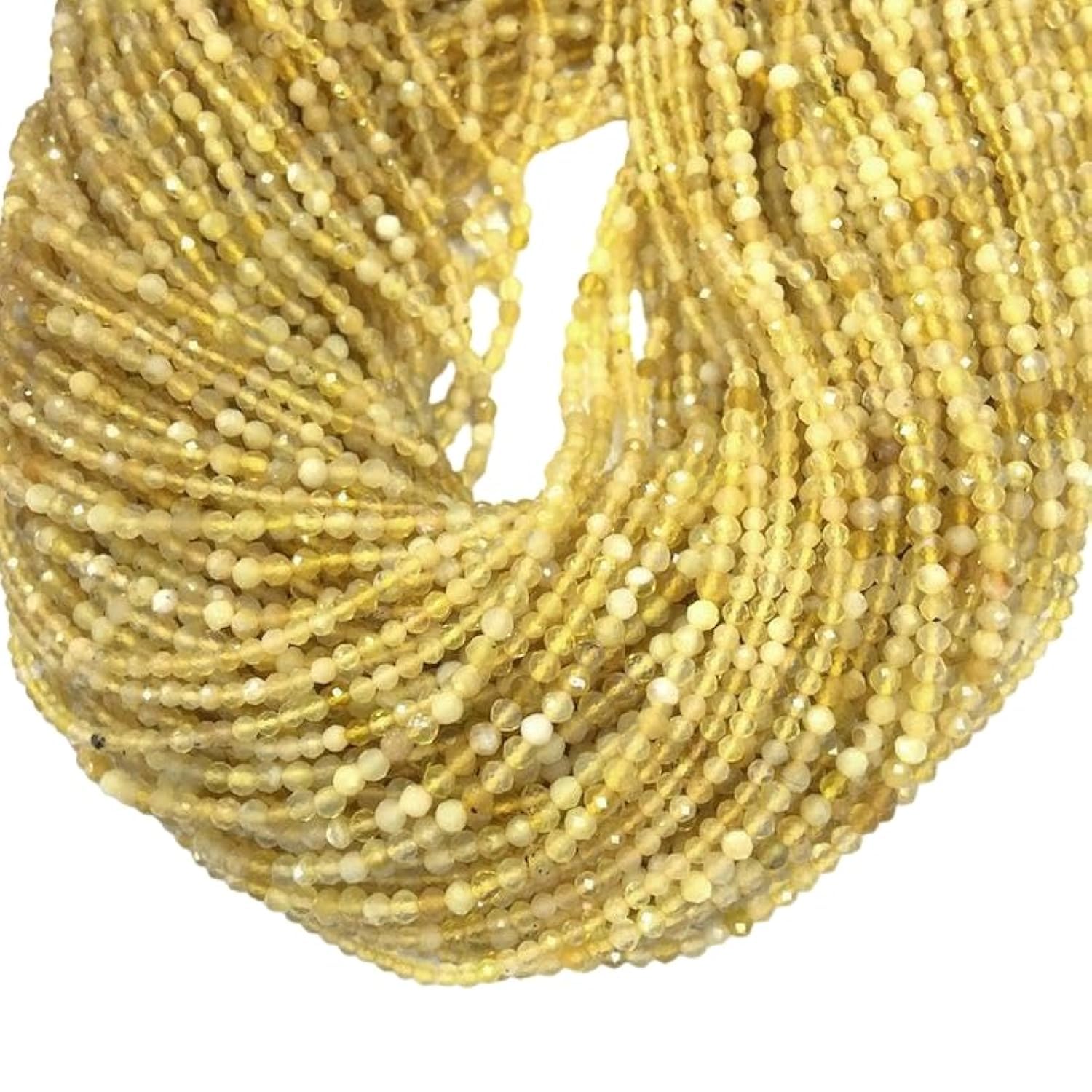 Opale jaune à facettes naturelles AAA, perles rondelles de 3 à 3,5 mm, brin de 13 pouces, B-1-873 (paquet de 5)