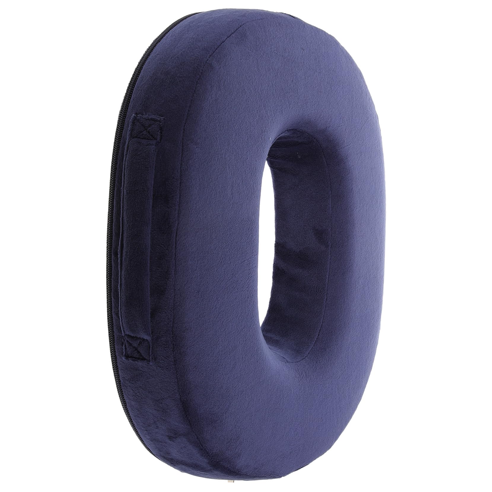 Cojín De Asiento Tipo Donut Alta Recuperación Color Azul Oscuro, Felpa Transpirable para Oficina, Coche y Viajes, Soporte Ergonómico para Coxis y Glúteos