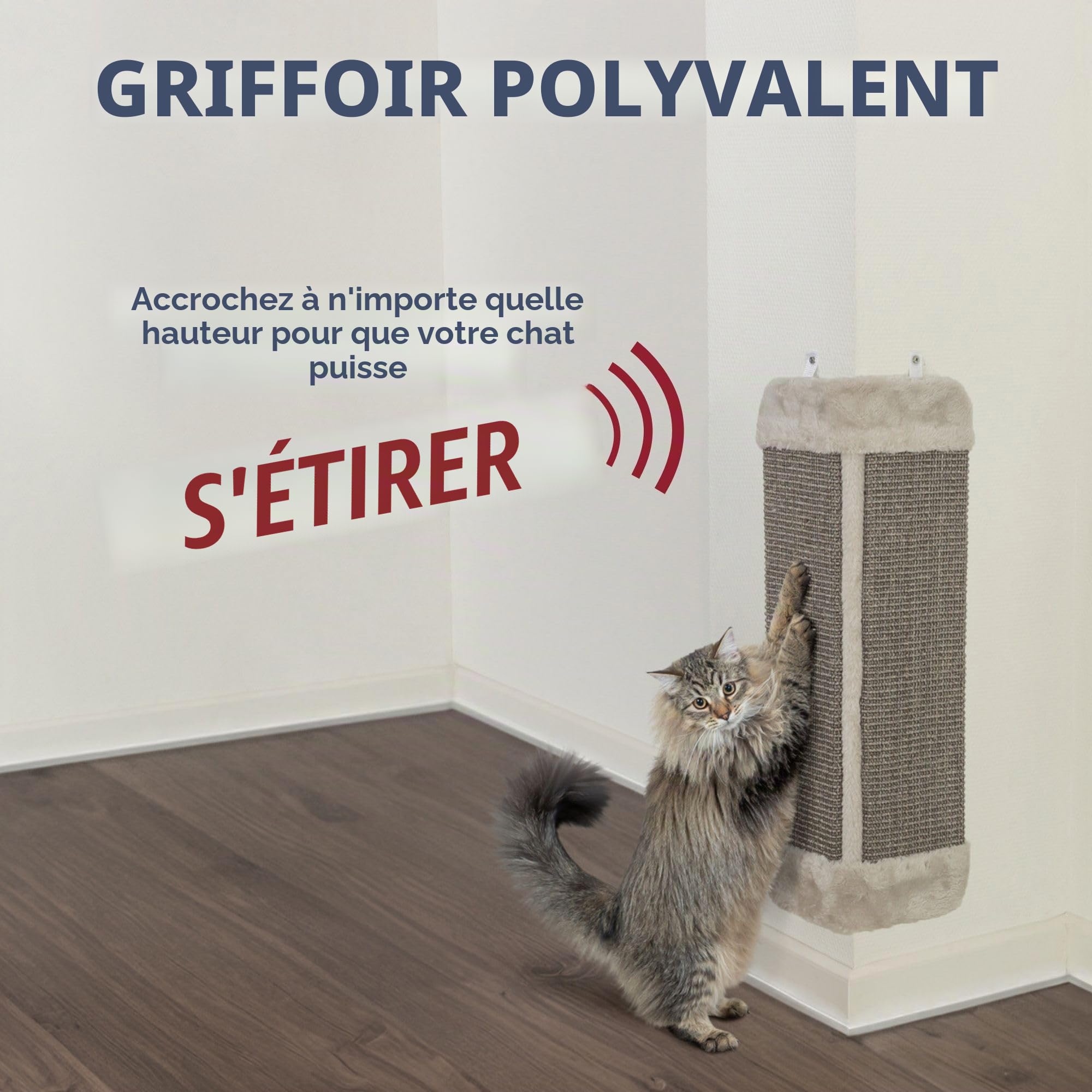 TRIXIE Griffoir d'angle pour Chats Gris Clair 32 × 60 cm