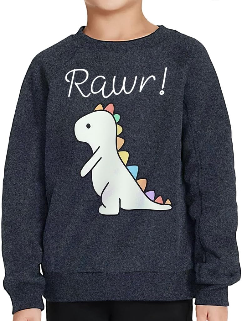 Rawr! Cute Dino Toddler Raglan Sweatshirt - Dinosaur Themed Stuff - Dinosaur Motif Boy Present