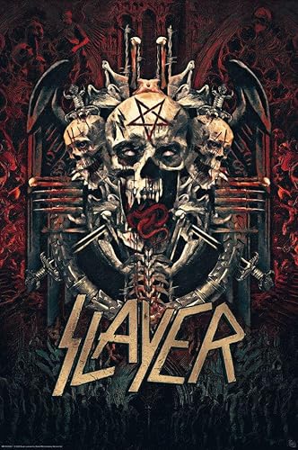 Miniatura 1 de Slayer - Póster musical (Skullgram, calavera y pentagrama) (tamaño 24 x 36 pulgadas)