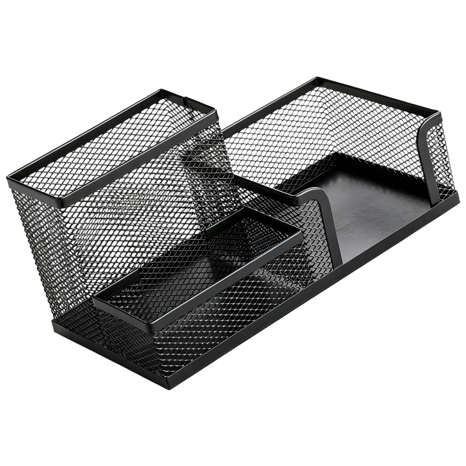 carotoe Multi-Sections Metal Pen Stand High Capacity Desktop Pen Organiser Container for Pencil Marker Note Paper Cosmetics Tool Student Desk Planner