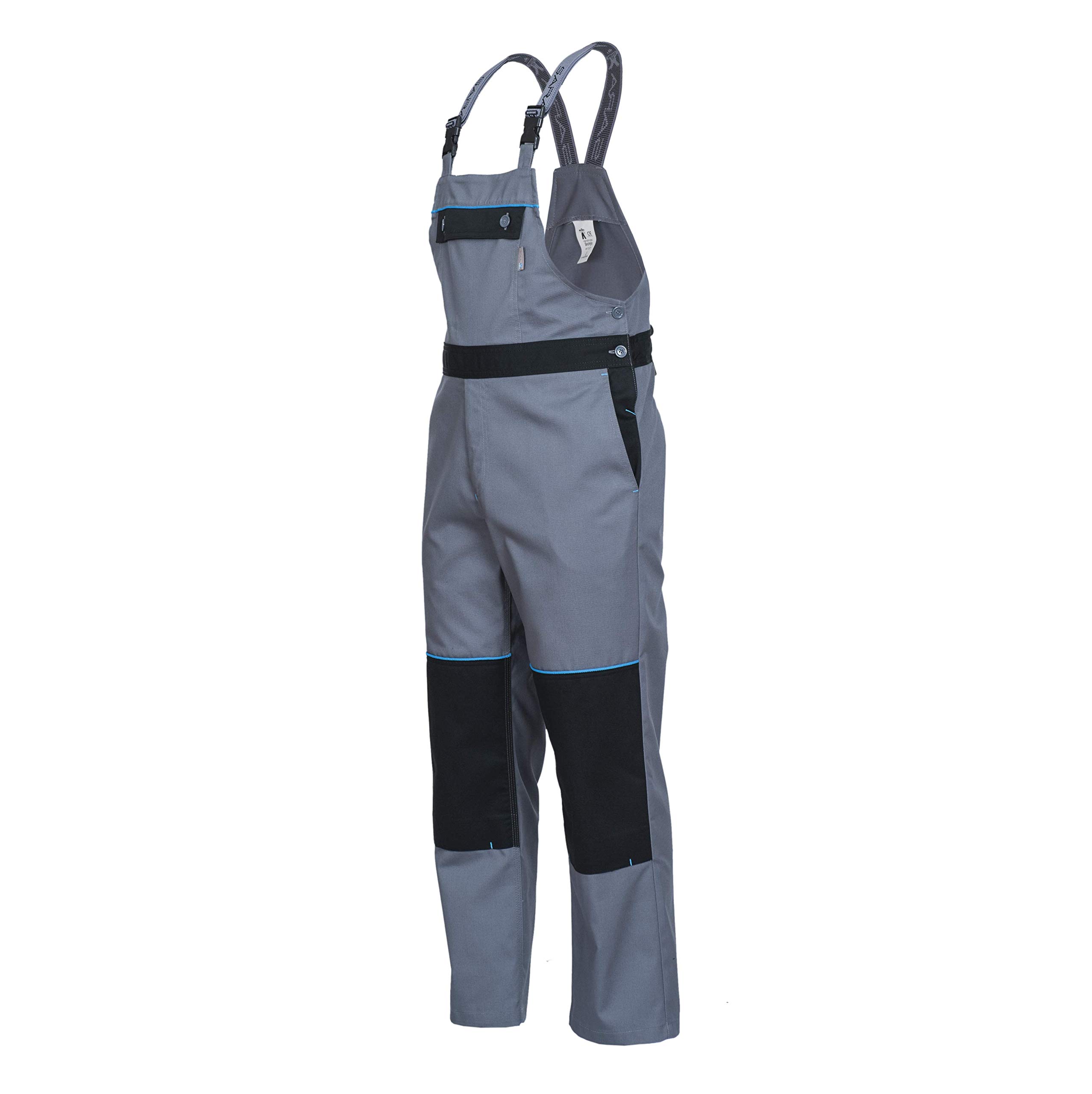 4082 Salopette da lavoro grigio con elastici, extra confortevole