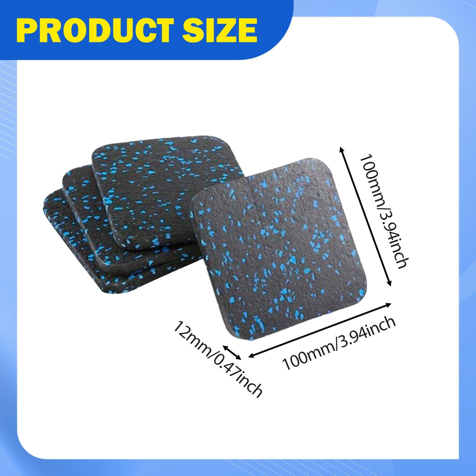 Alfombrilla para Cinta de Correr, Almohadilla Antivibración, Alfombrilla para Ejercicios, Protección de Suelo para Equipos de Fitness Domésticos, 4 Piezas