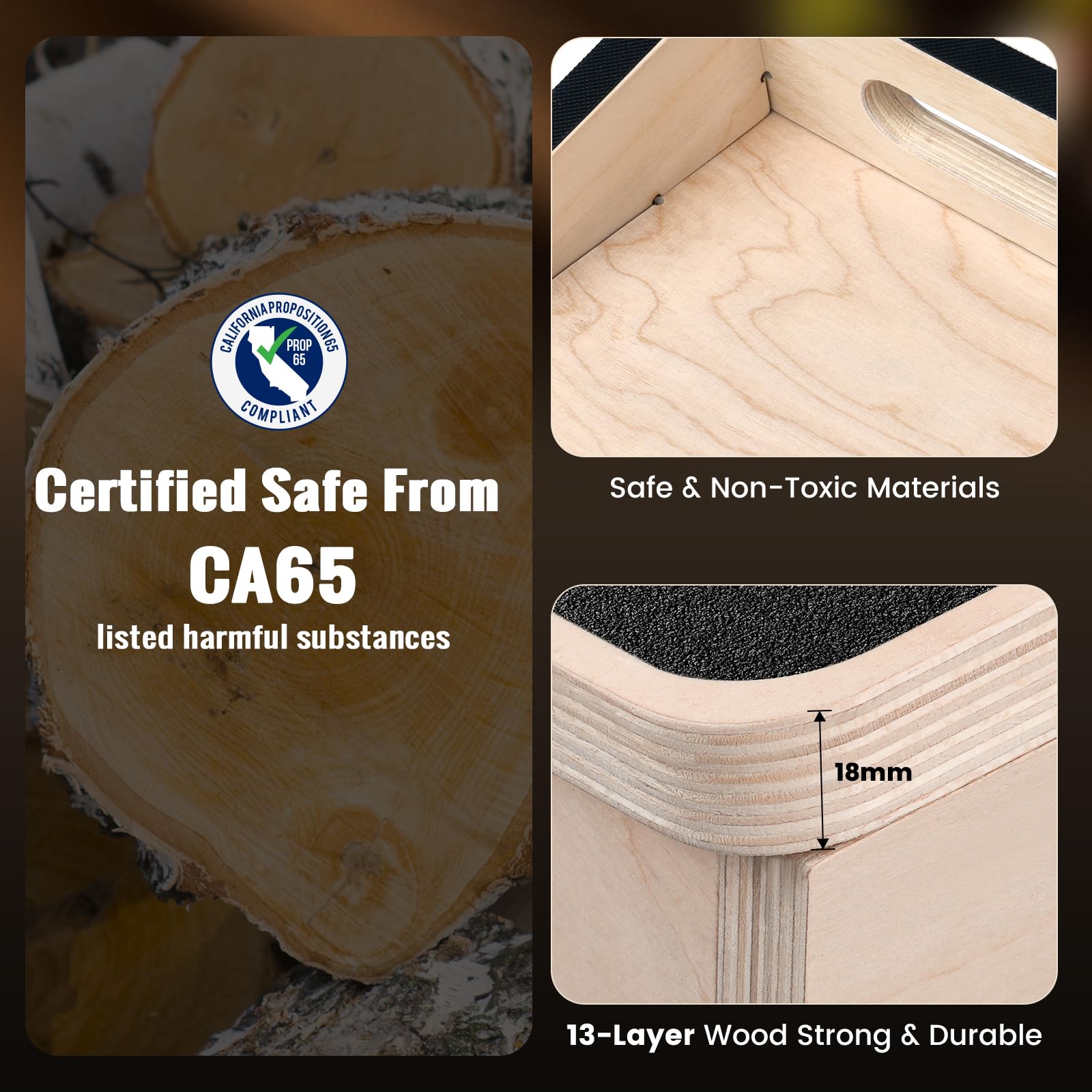Sportneer Wadendehner Schrägbrett 540 KG – 15° / 20° Slant Board für Knieretter, Squat Wedge, Krafttraining & Balance Board Training – Rutschfestes Holz Stretch Board für Zuhause