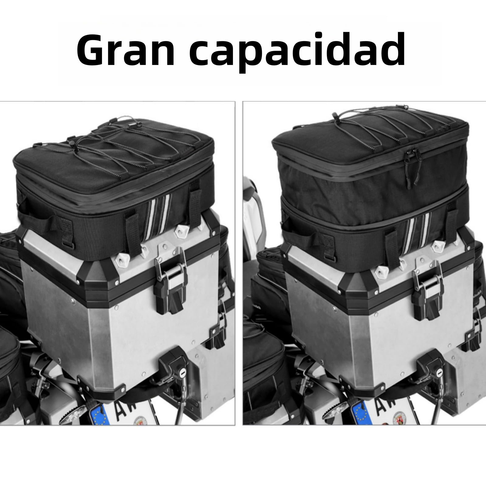 Bolsas De Equipaje para Moto Top Pack, Adicionales para R1200GS, F650GS, F700GS, F750GS, F800GS, Accesorios para Moto, Superiores Multifuncionales (Dos Bolsillos Laterales)