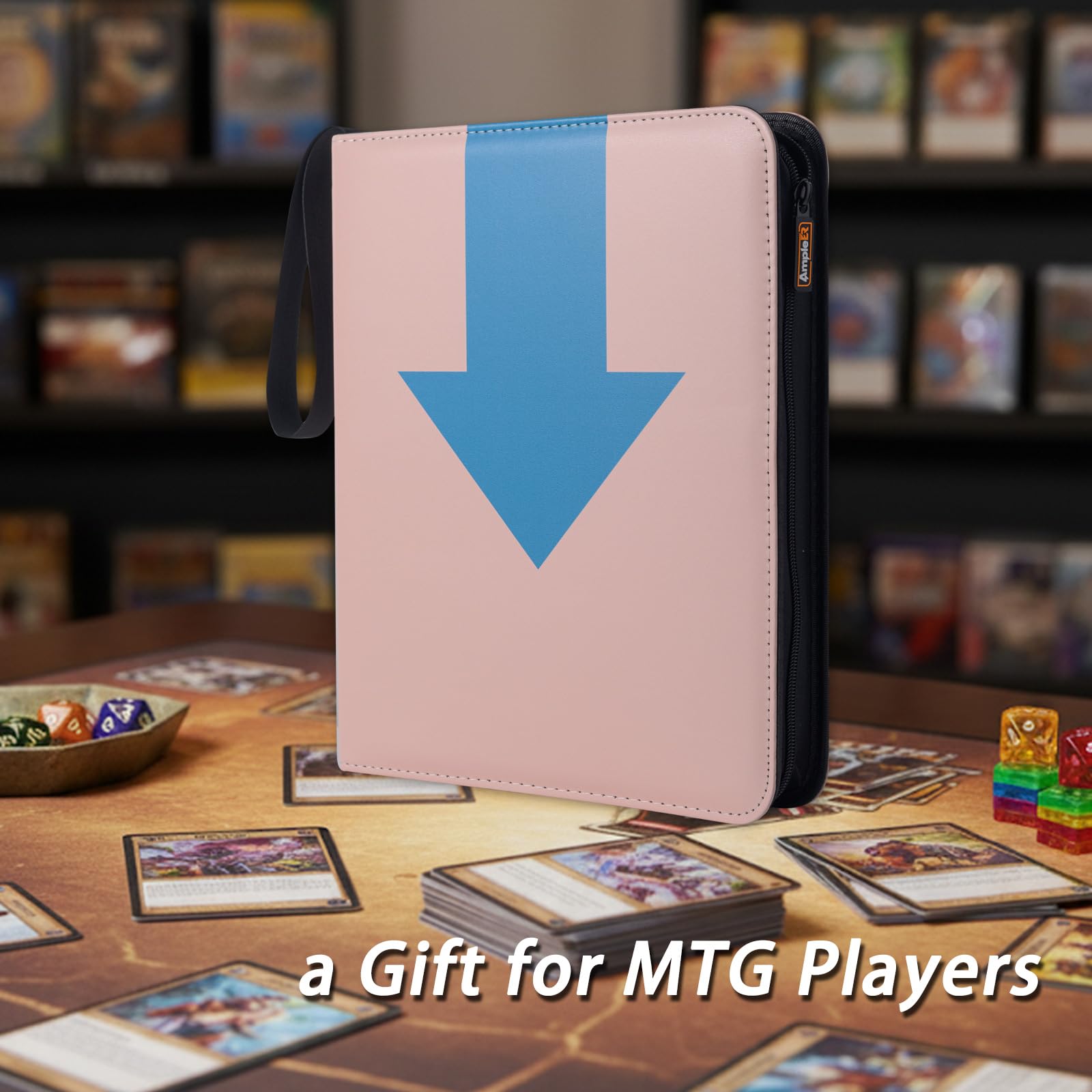 MTG - Raccoglitore per carte collezionabili a 9 tasche, in pelle PU, con cerniera, con 900 scomparti per pagine trasparenti, per collezionisti di carte sportive e baseball TCG
