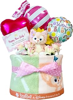 KanonBabys おむつケーキ 女の子 出産祝い 赤ちゃん 誕生日 ベビーシャワー ギフト 出産祝い 1段 Sサイズ duf1614