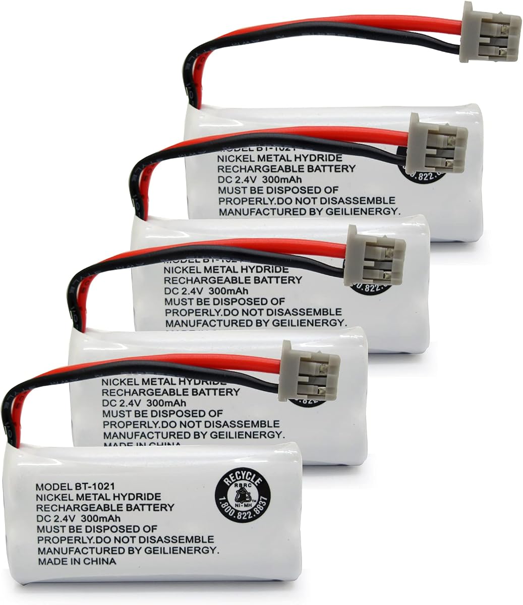 (Pack of 4 BT1021 BBTG0798001 Battery Compatible with Uniden DECT 6.0 BT1008 BT-1021 BT1016 Cordless Phone