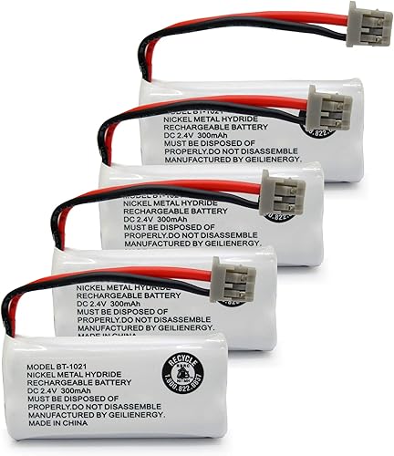 GEILIENERGY Paquete de 4 baterías BT1021 BBTG0798001 compatibles con Uniden DECT 6.0 BT1008 BT-1021 BT1016 teléfono inalámbrico
