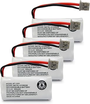 2.4V 300mAh BT-1021 BT-1025 BT-1008 BT-1016 Phone Battery Compatible with Uniden BT1021 Empire CPH-515B BBTG0798001 Cordless Phone 4-Pack