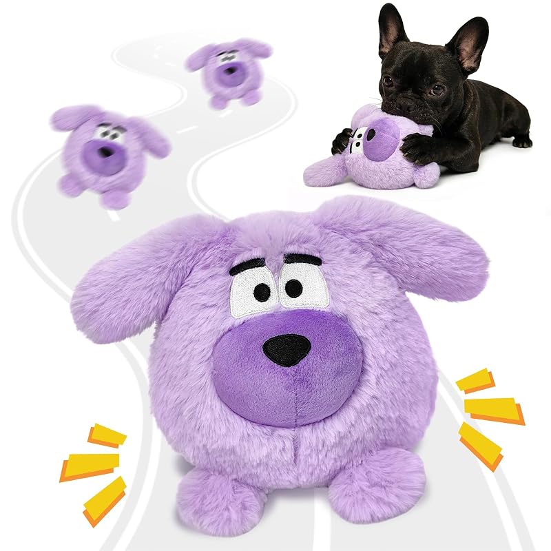 Bola interativa para cães com movimento e apito COPHCY, USB recarregável, Roxa, Médio/Grande