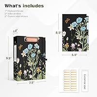 Vista 167 de Ospelelf Mini 3 Ring Binder, 2 Inch, Cute Pink Marble Binder for 5.5" x 8.5" with 5 Tab Dividers, File Folder Labels and Low Profile Clipboards