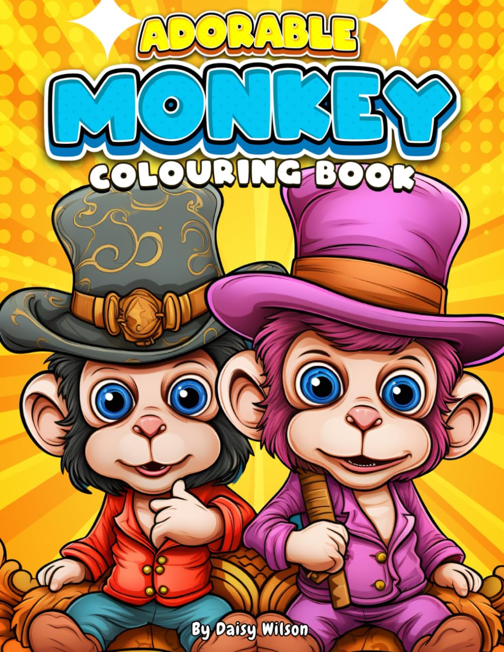 Adorable Monkey: Cute Monkey Coloring Book for Kids Ages 4-8, 8-12 with Cute Chimps, Apes, and All Types of Monkeys Animals