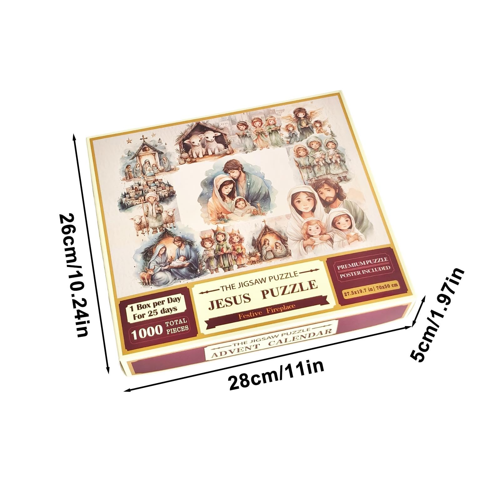 Adventskalender Puzzle 1000 Teile „Krippe“ | Mit 24 Countdown-Boxen | Weihnachts-Puzzle Für Die Familie