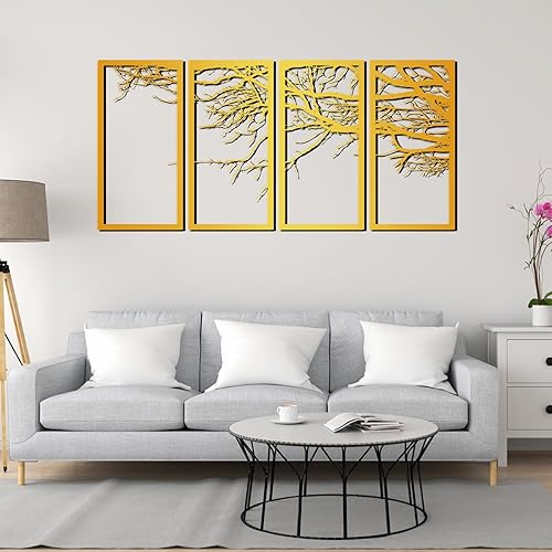 Miniatura 4 de Arte de pared de metal árbol de la vida, decoración de pared de metal de 4 paneles, arte de pared de metal, árbol de la vida de metal, arte de pared