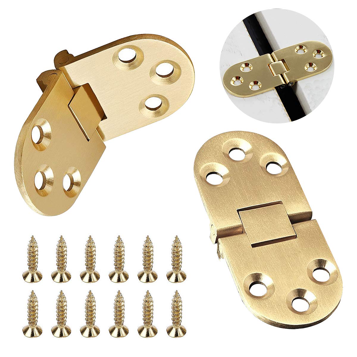 Buy 2pcs Brass Butler Tray Hinge, Heavy Duty Flip Top Hinge with Screws