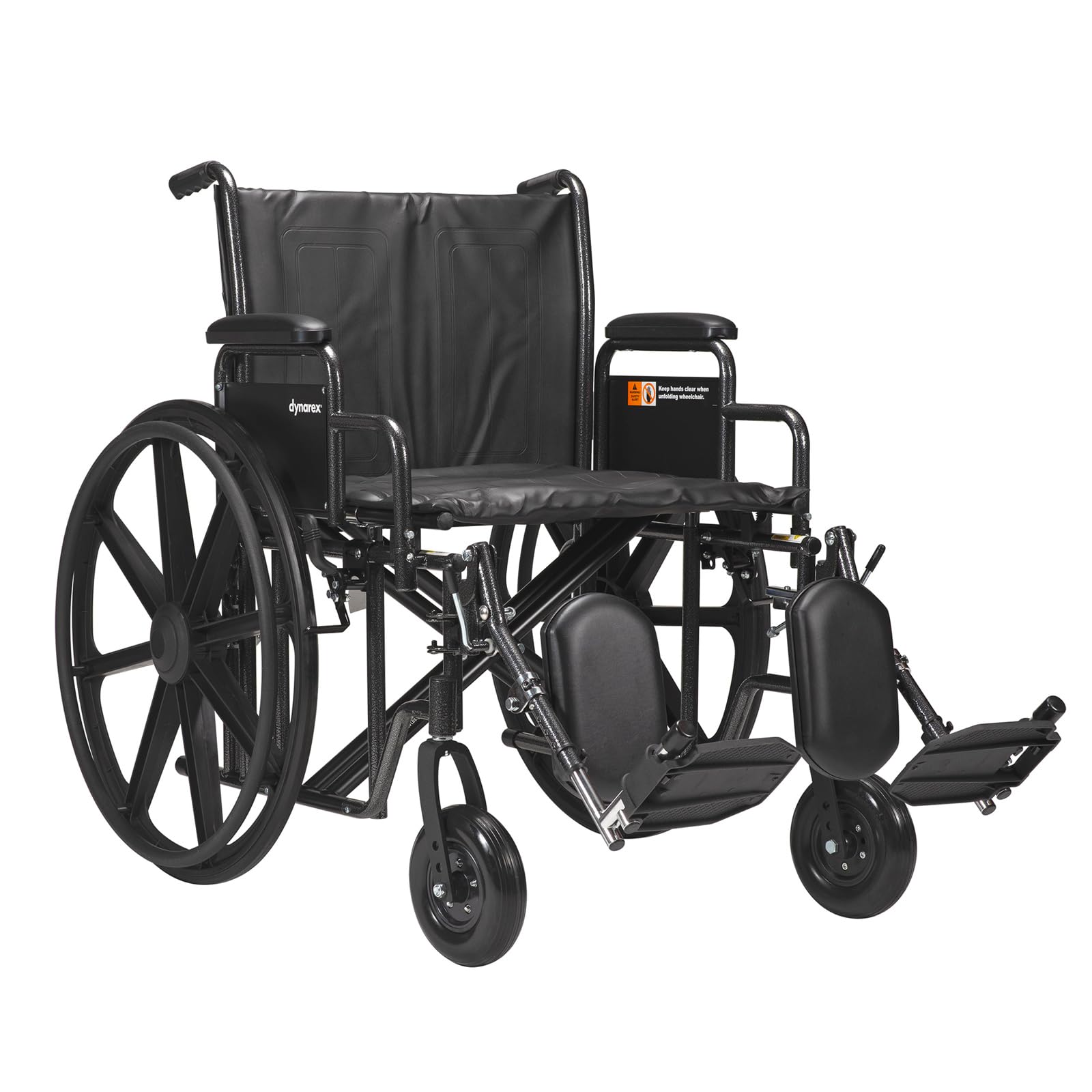 Dynarex DynaRide Heavy Duty Wheelchair with Detachable Desk Arms, Bariatric Use with a Weight Capacity of 400 Pounds, Silver Frame, 1 DynaRide Heavy Duty Wheelchair with Detachable Desk Arms