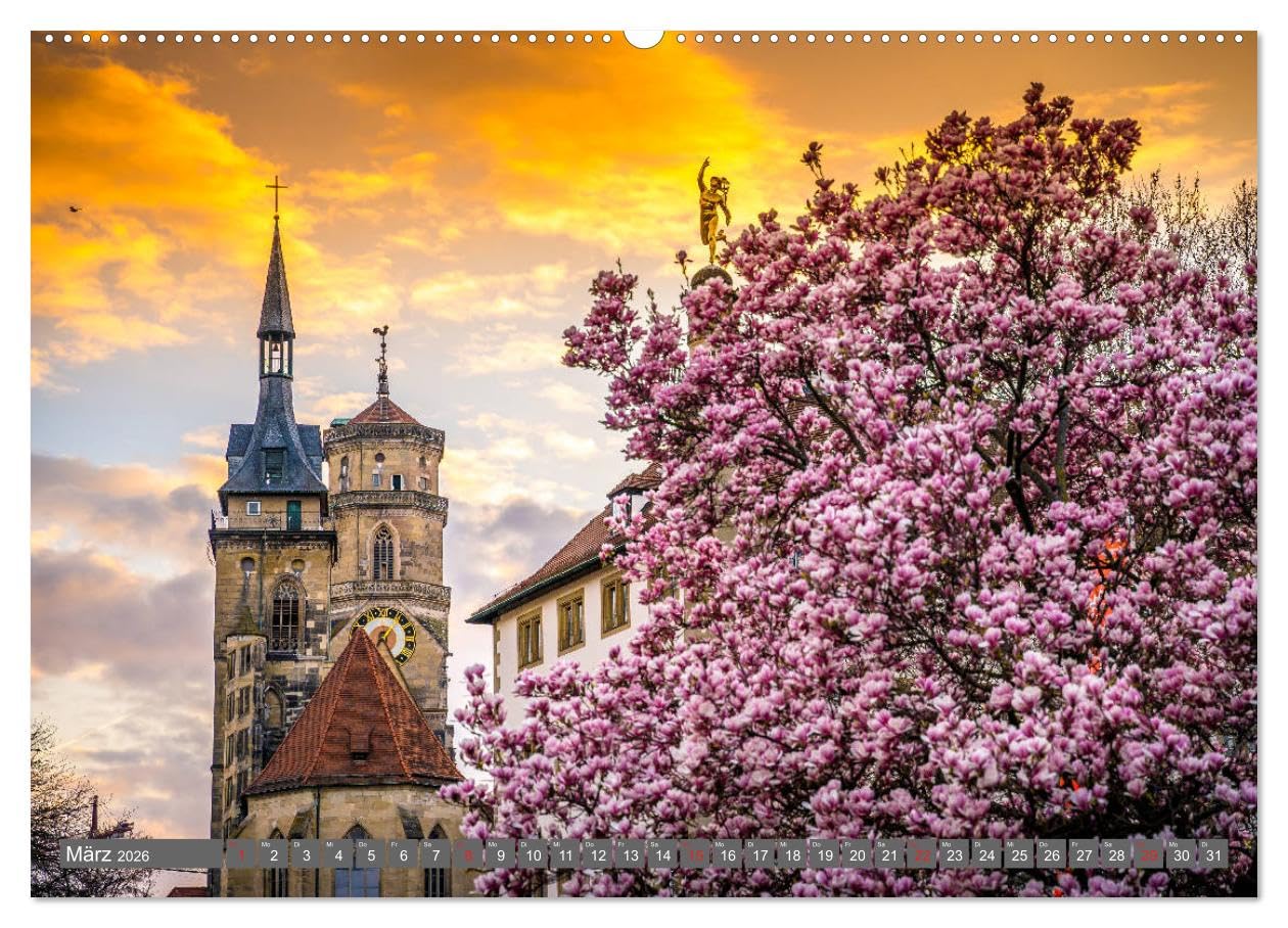 Historisches Stuttgart 2026 (hochwertiger Premium Wandkalender 2026 DIN A2 quer), Kunstdruck in Hochglanz